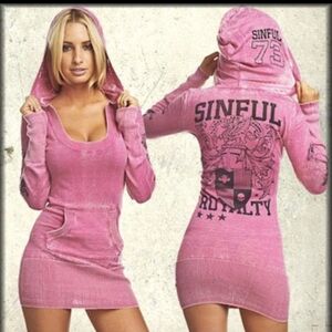 Pink Sinful Hooded Dress
